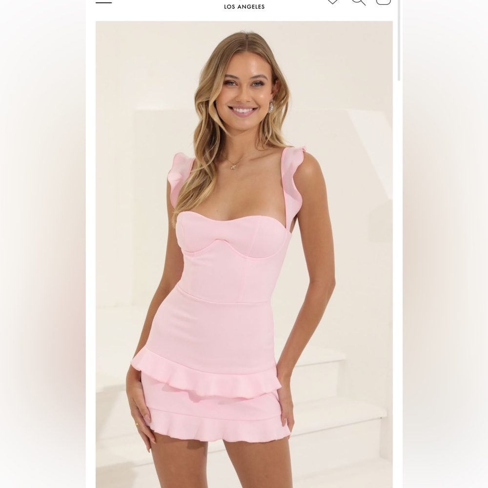 Lucy in the sky pink ruffle dress